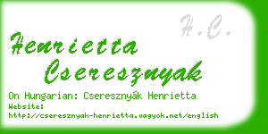 henrietta cseresznyak business card